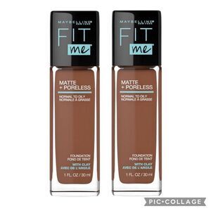 Lot of 2 370 Deep Bronze Maybelline Fit Me Matte Foundation